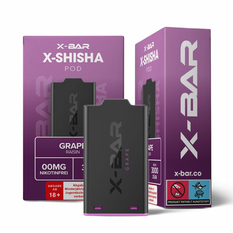 X-Shisha Pod Grape Nikotinfrei by X-BAR