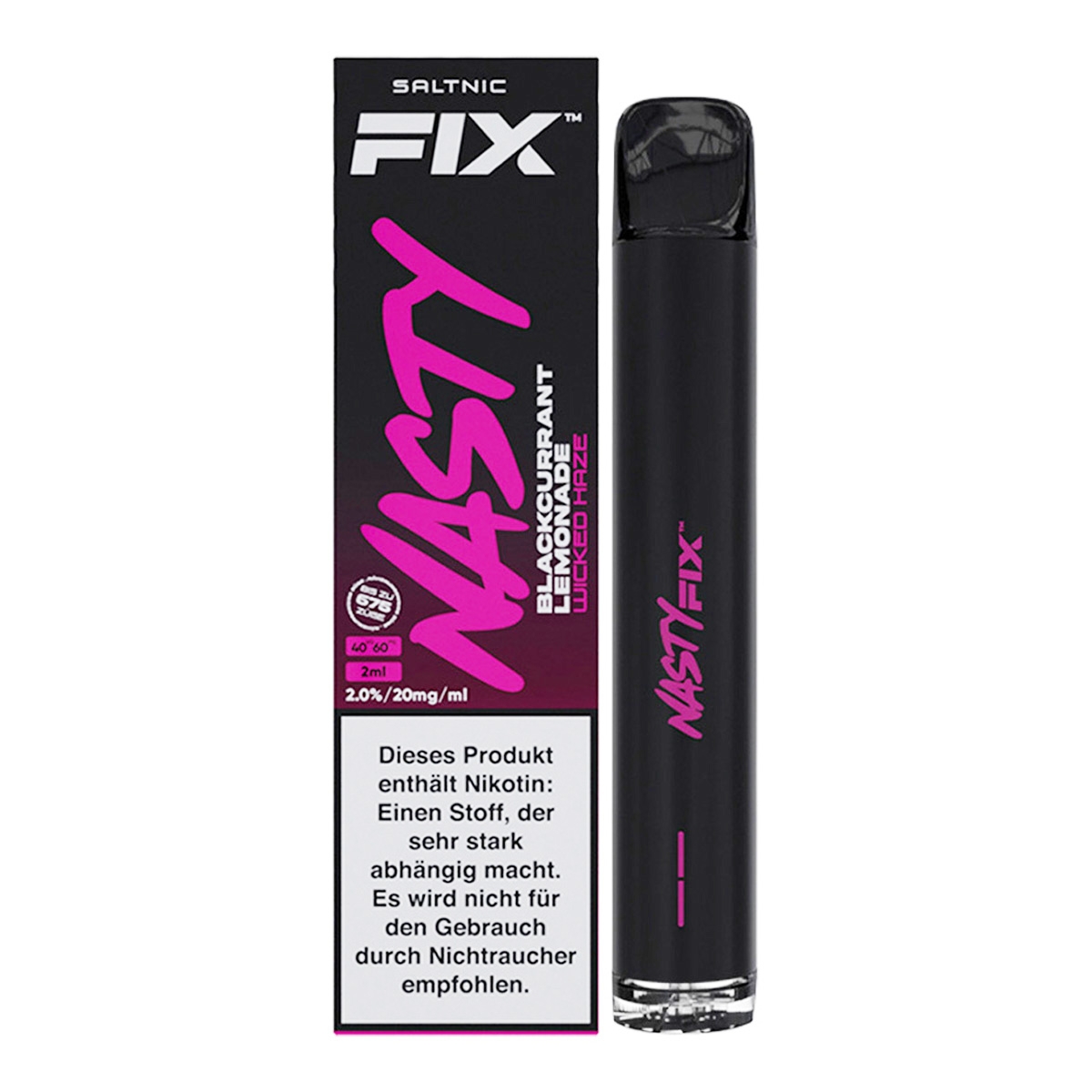 NASTY FIX - Einweg E Zigarette - Vape Pen 20mg/ml bis zu 675 Züge - WICKED HAZE