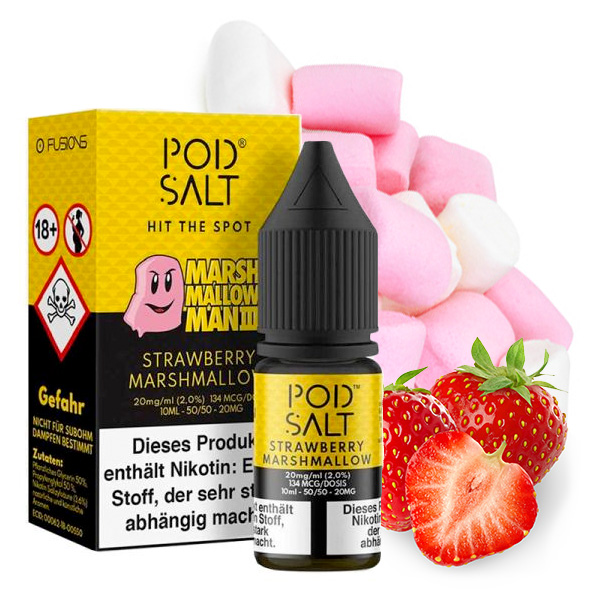 POD SALT FUSION Strawberry Marina Marshmallow Man III Nikotinsalz Liquid 10ml - 20mg