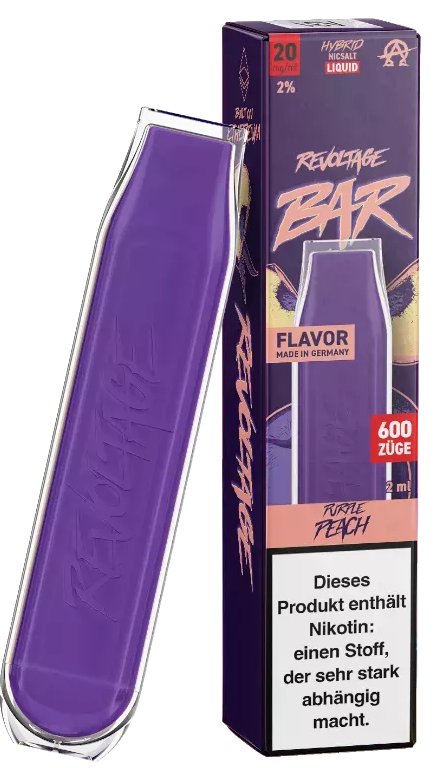 REVOLTAGE BAR Einweg E-Zigarette Purple Peach 20mg/ml