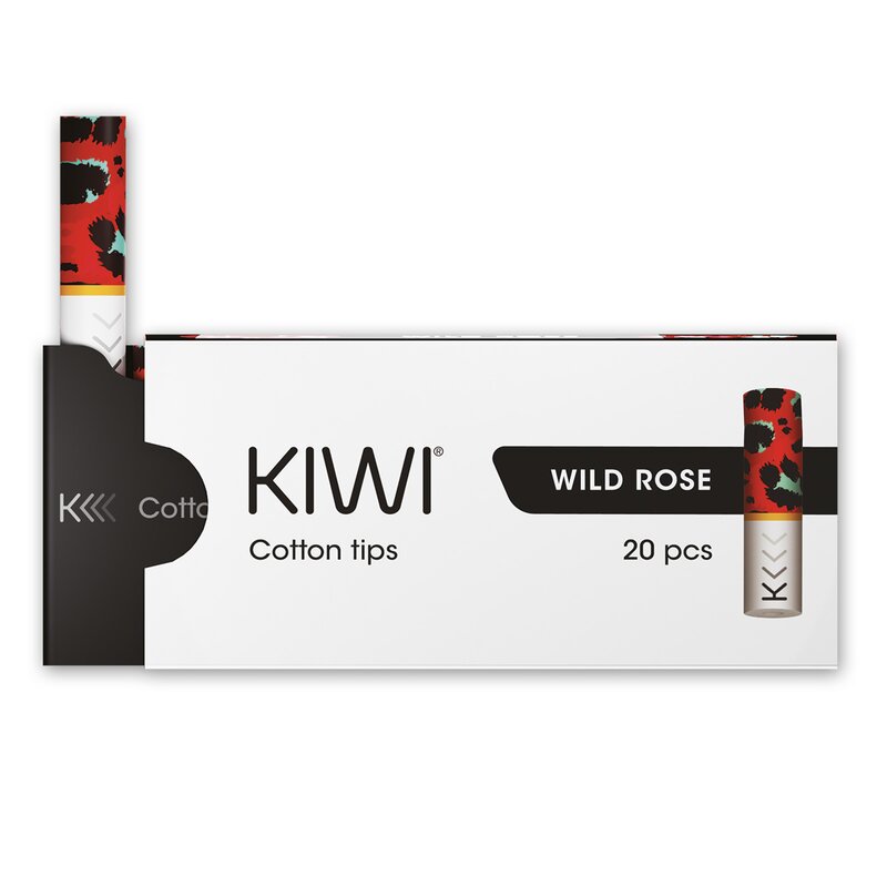 KIWI Cotton Filter Tips - 20 Stück je Packung - Wild Rose