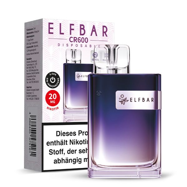 ELFBAR Crystal CR600 Blackberry Raspberry Lemonade Einweg E Zigarette 20mg/ml