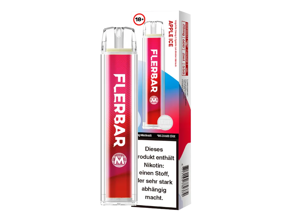 FLERBAR Apple ICE Einweg E-Zigarette mit Nikotin 20mg/ml
