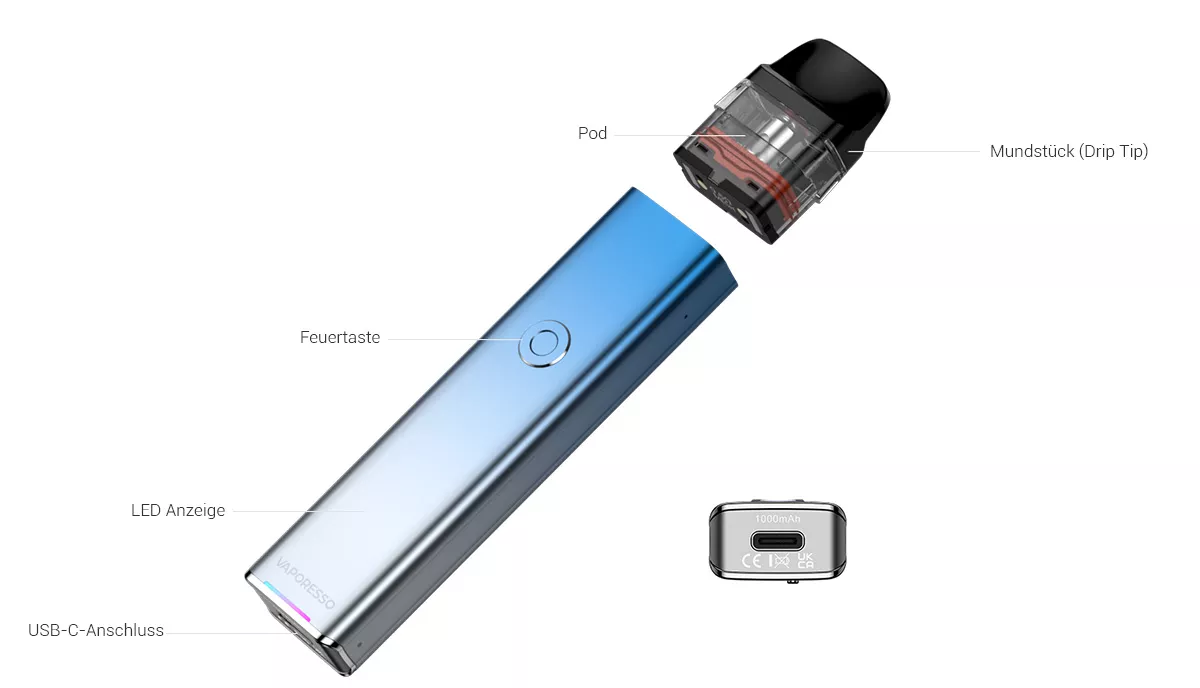 Vaporesso XROS 3 Pod Kit E-Zigaretten Set - Icy-Silver (Grau-Silber)