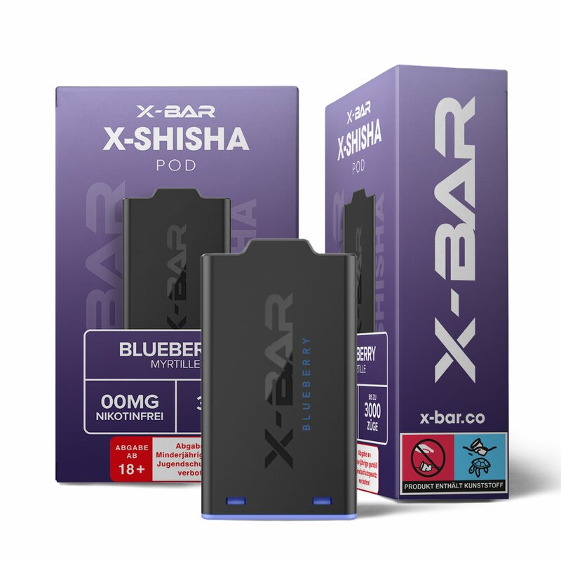 X-Shisha Pod Blueberry Nikotinfrei by X-BAR