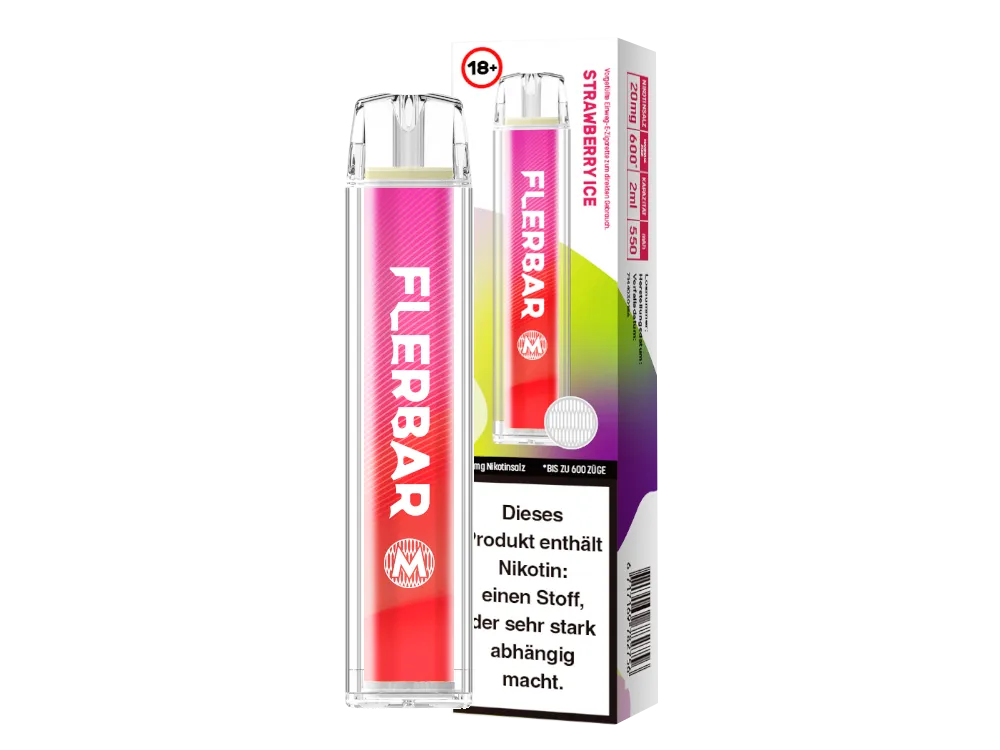 FLERBAR Strawberry ICE E Zigarette mit Nikotin 20mg/ml