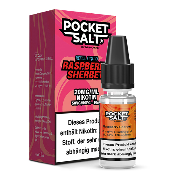 Pocket Salt Raspberry Sherbet Nikotinsalz Liquid 20mg/ml by Drip Hacks
