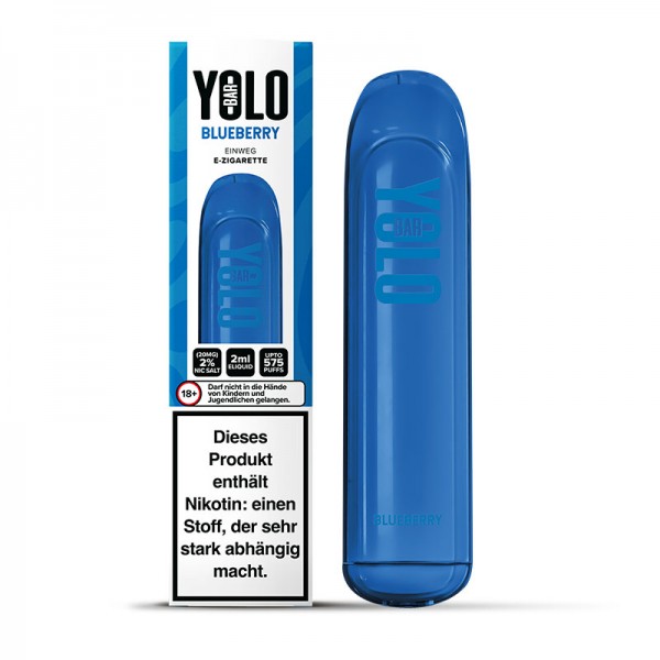 YOLO Bar Einweg E-Zigarette 20mg/ml bis 575 Züge  - Blueberry