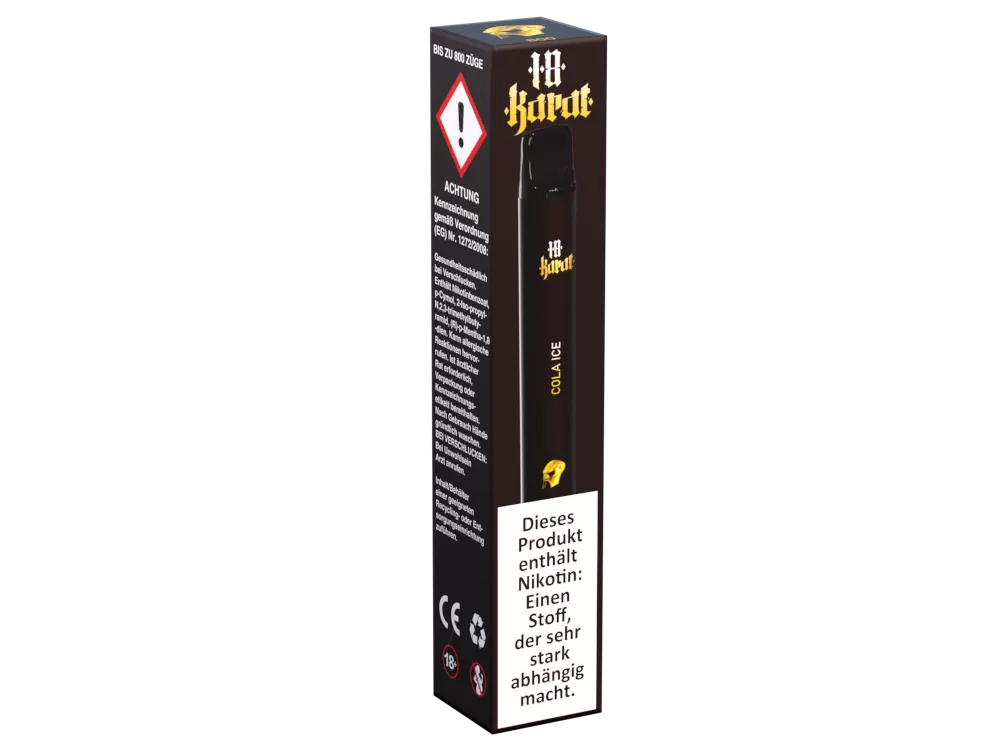 VQUBE 18 Karat Einweg E-Zigarette - 16mg Nikotin - bis 800 Züge Cola ICE