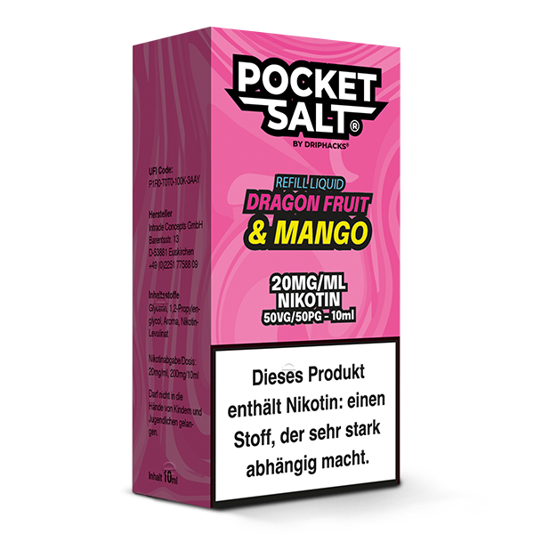 Pocket Salt Dragonfruit & Mango Nikotinsalz Liquid 20mg/ml by Drip Hacks