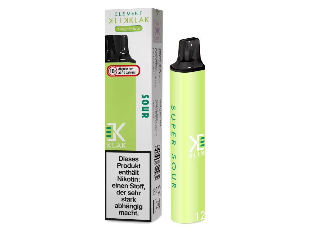 KLIK KLAK Super Sour Einweg E-Zigarette 20mg/ml