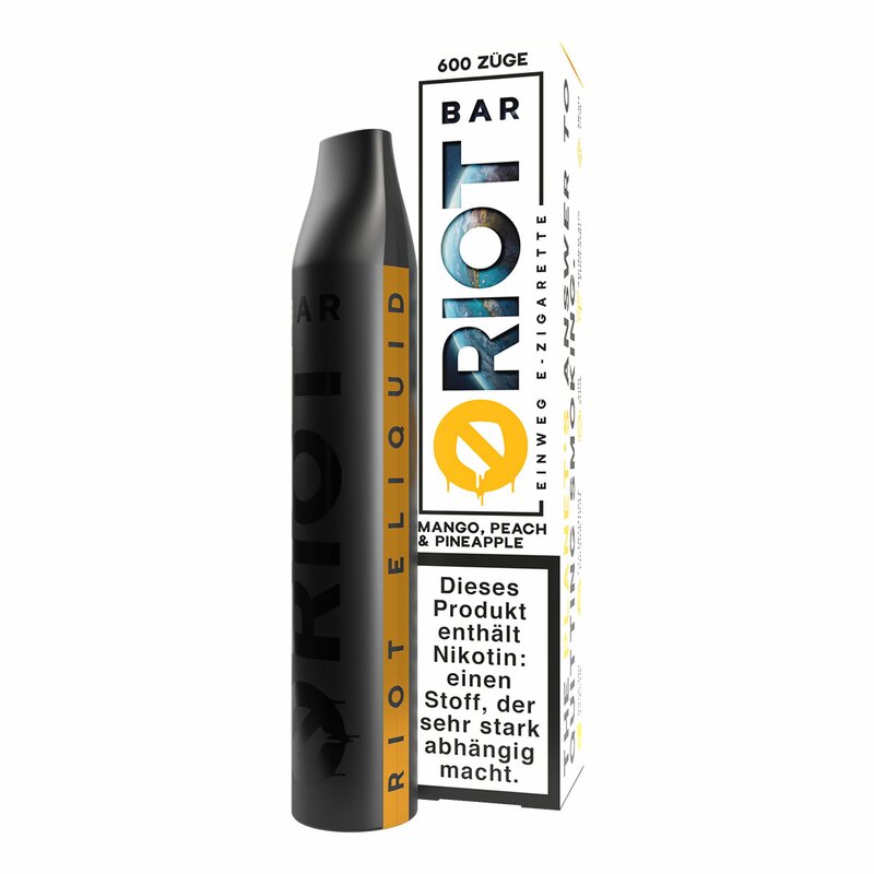 RIOT BAR - Einweg E Zigarette - Disposable - MANGO, PEACH & PINEAPPLE 20mg/ml