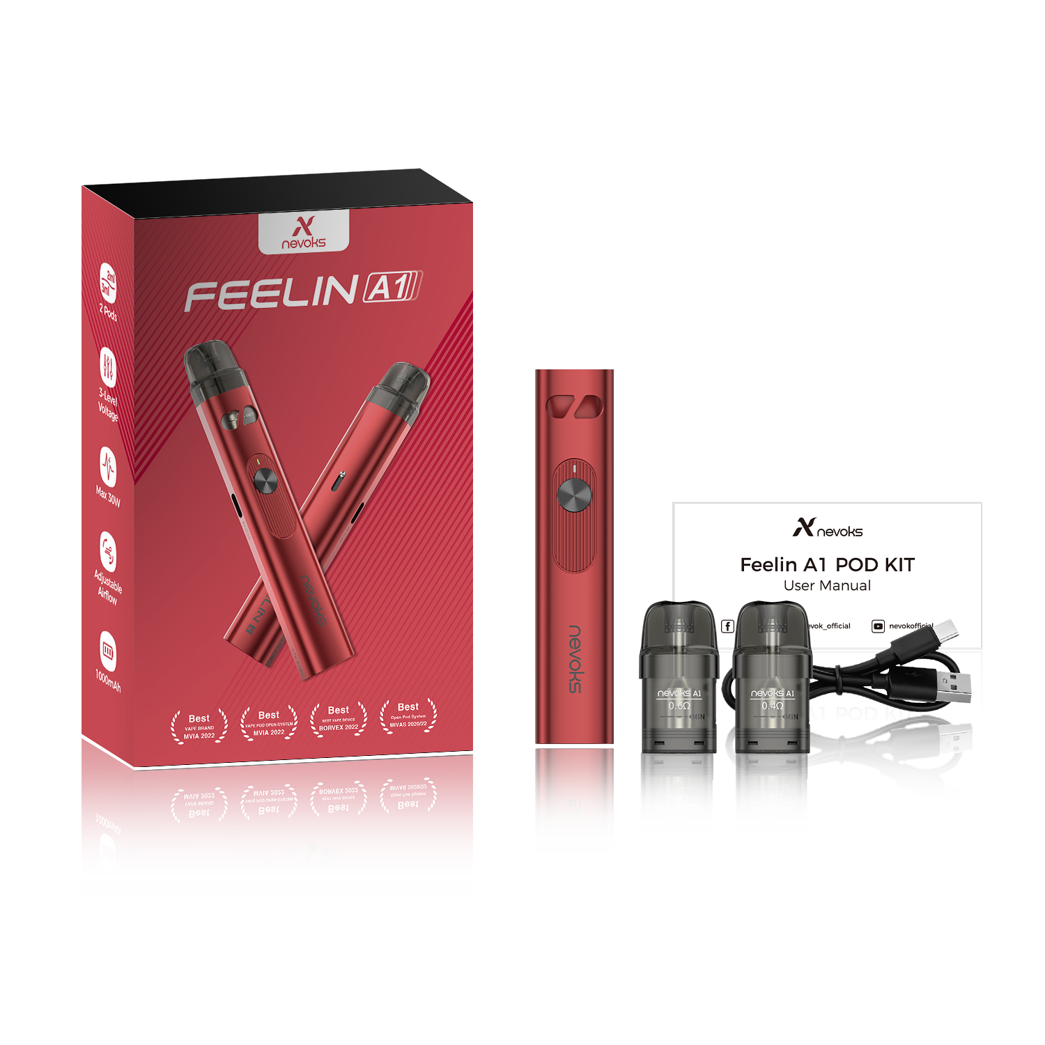 Nevoks Feelin A1 Pod Kit E-Zigaretten Set - Rot (Red)