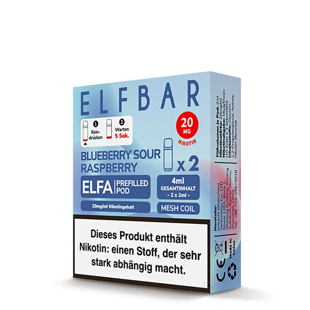 ELFA Pods Blueberry Sour Raspberry 20mg/ml 2 Stück