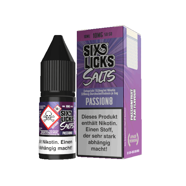 Six Licks Nikotinsalz Liquid 10mg/ml PASSION 8