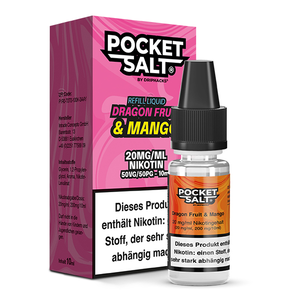 Pocket Salt Dragonfruit & Mango Nikotinsalz Liquid 20mg/ml by Drip Hacks