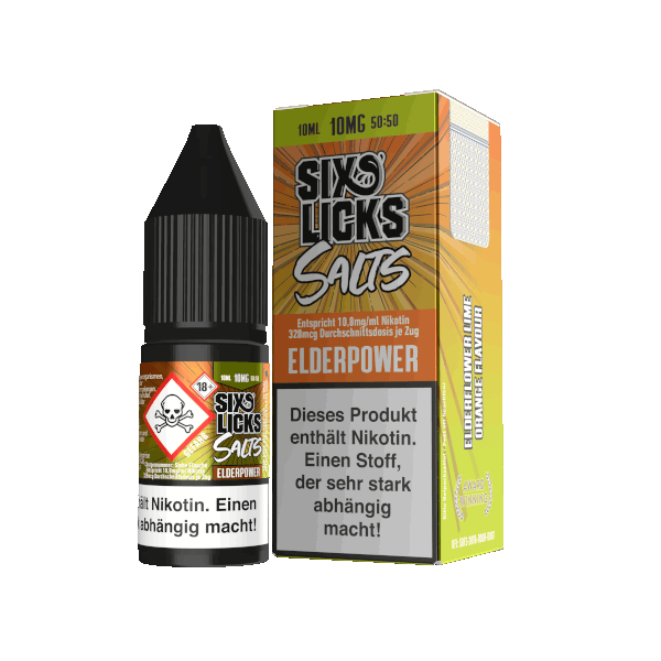 SIX LICKS Elderpower Nikotinsalz Liquid 10mg/ml *Abverkauf*