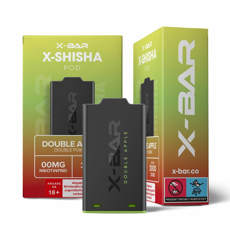 X-Shisha Pod Double Apple Nikotinfrei by X-BAR