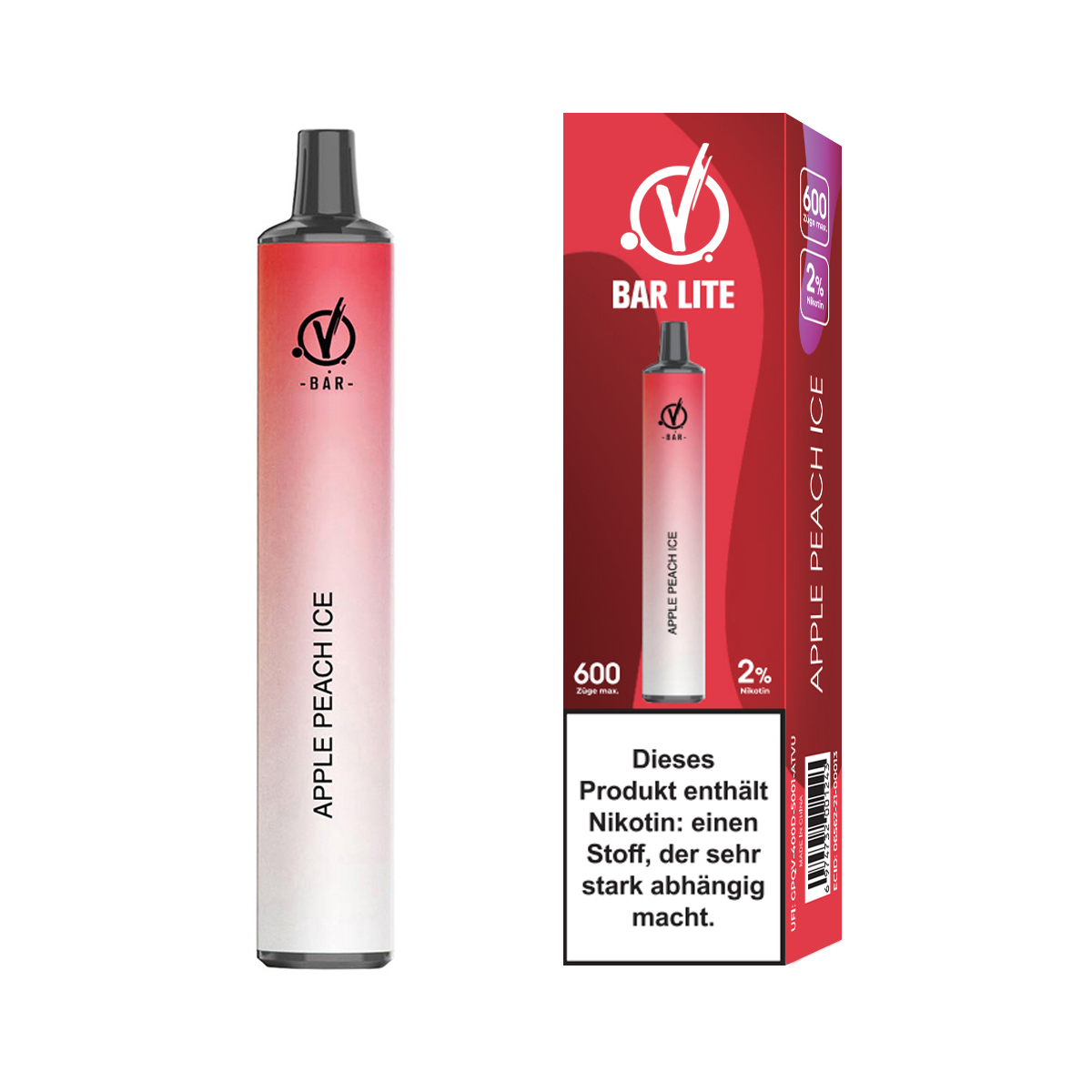 LINVO Bar Lite  Einweg E-Zigarette 20mg/ml bis 600 Züge  - Apple Peach ICE