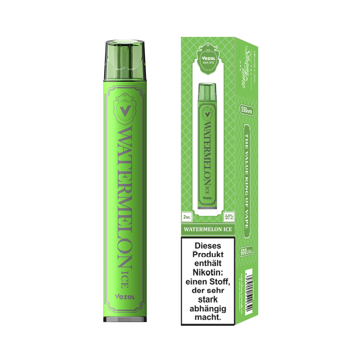 VOZOL Bar Lite Einweg E-Zigarette 20mg/ml bis 600 Züge  - Watermelon Ice
