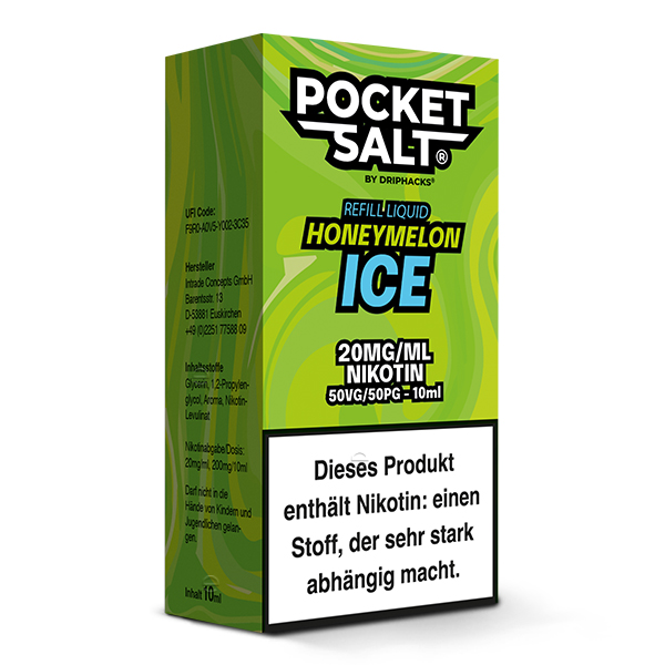 Pocket Salt Honeymelon Ice Nikotinsalz Liquid 20mg/ml by Drip Hacks