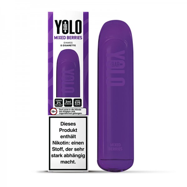 YOLO Bar Einweg E-Zigarette 20mg/ml bis 575 Züge  - Mixed Berries
