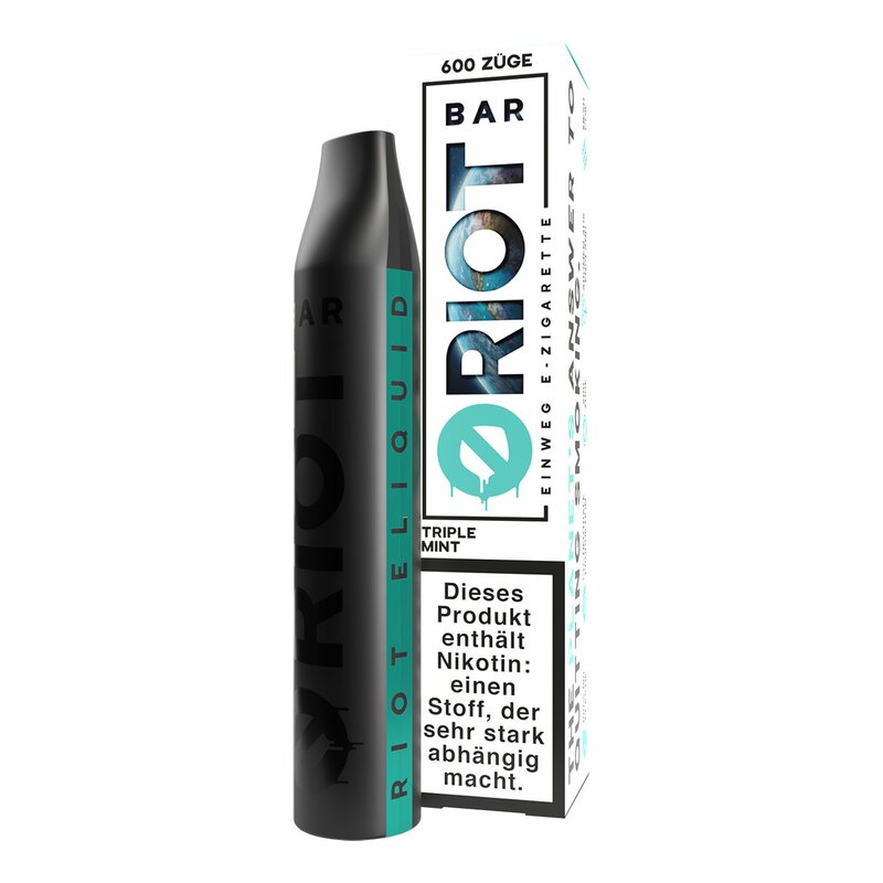 RIOT BAR - Einweg E Zigarette - Disposable - TRIPLE MINT 0mg - ohne Nikotin