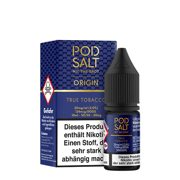 PodSalt Origin True Tobacco Nikotinsalz Liquid (50/50) 20mg/ml 10ml