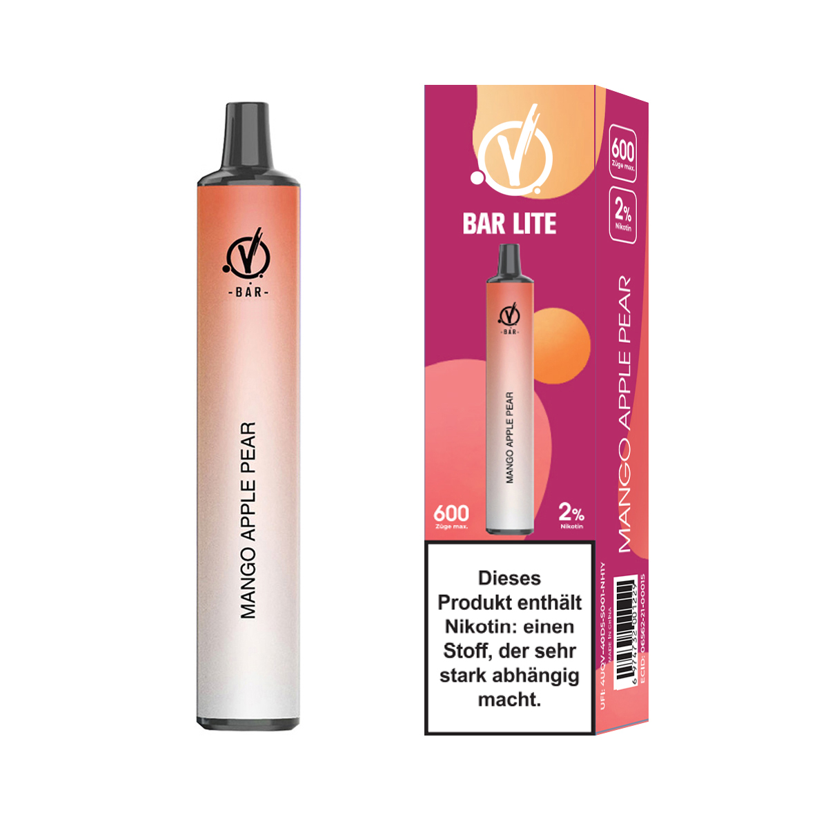 LINVO Bar Lite  Einweg E-Zigarette 20mg/ml bis 600 Züge  - Mango Apple Pear