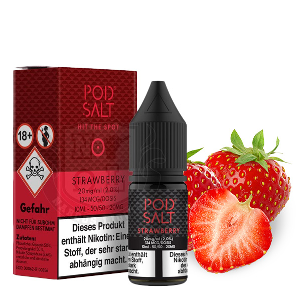 PodSalt Core Strawberry Nikotinsalz Liquid (50/50) 20mg/ml 10ml