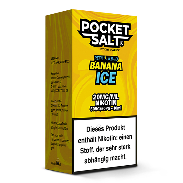 Pocket Salt Banana Ice Nikotinsalz Liquid 20mg/ml by Drip Hacks