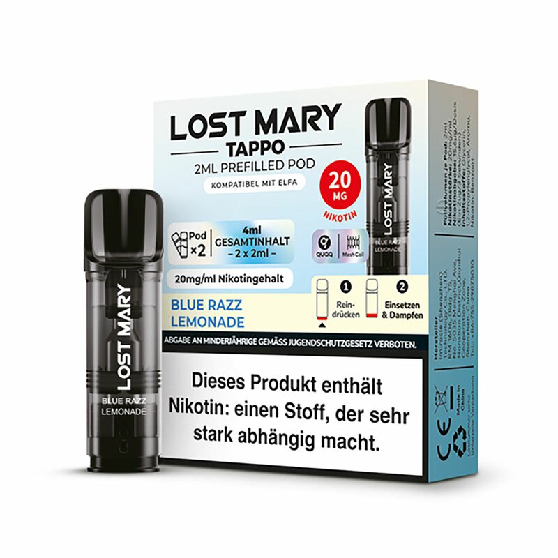 Lost Mary TAPPO Pods Blue Razz Lemonade 20mg/ml