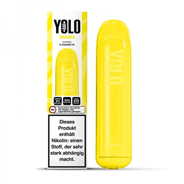 YOLO Bar Einweg E-Zigarette 20mg/ml bis 575 Züge  - Banana