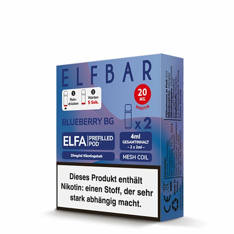 ELFA Pods Blueberry BG (Bubblegum) 20mg/ml 2 Stück