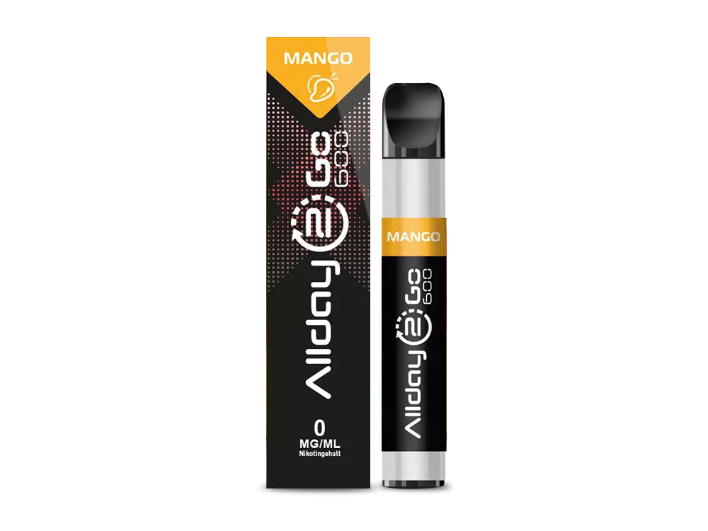 Allday 2 Go 600 Einweg E-Zigarette Vape Pen ohne Nikotin Mango