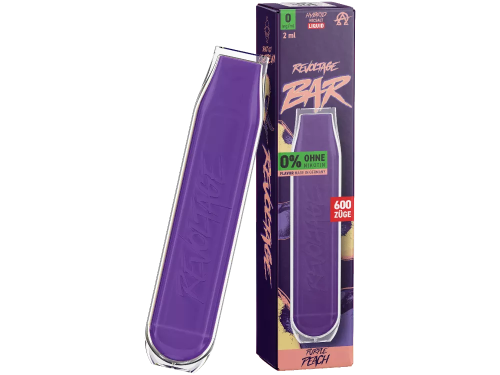 REVOLTAGE BAR Einweg E-Zigarette Purple Peach NIKOTINFREI 