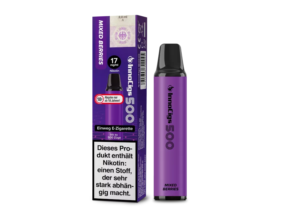 MIXED BERRIES - Innocigs 500 Einweg E-Zigarette Disposable bis 500 Züge 17mg/ml NicSalt