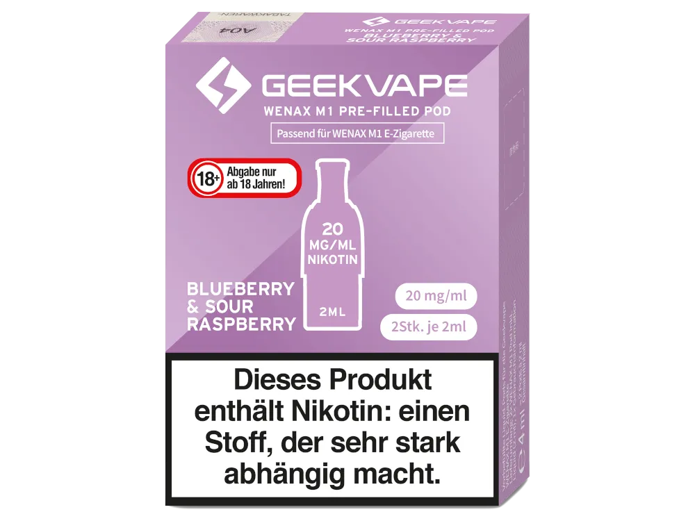 Geekvape Wenax M1 Pods Blueberry & Sour Raspberry 20mg/ml 2 Stück