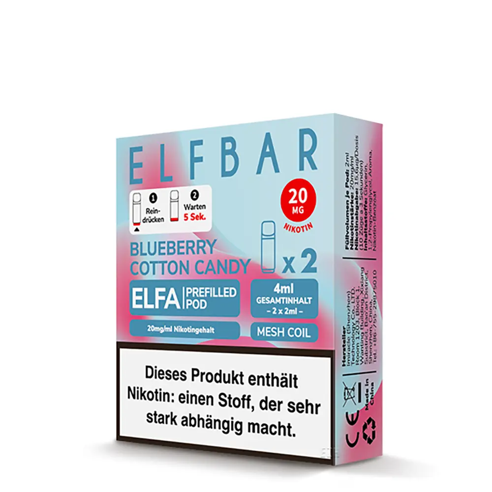 ELFA Pods Blueberry Cotton Candy 20mg/ml 2 Stück