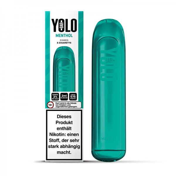 YOLO Bar Einweg E-Zigarette 20mg/ml bis 575 Züge  - Menthol