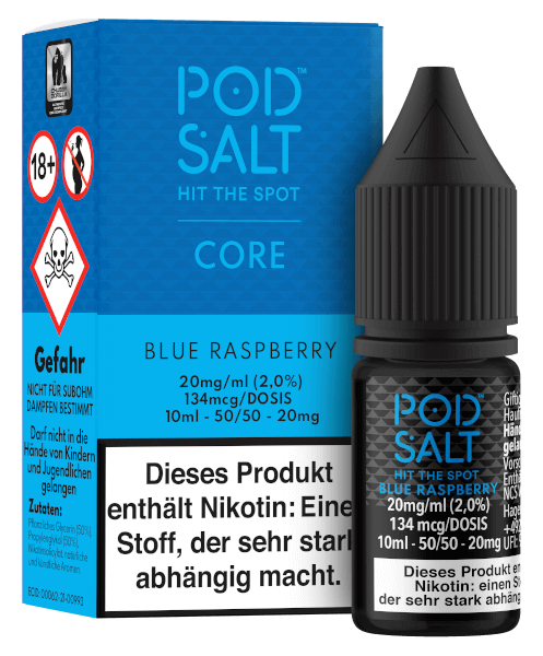 PODSALT Core Blue Raspberry Liquid (50/50) 20mg 10ml 