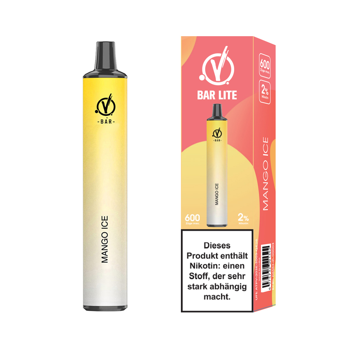 LINVO Bar Lite  Einweg E-Zigarette 20mg/ml bis 600 Züge  - Mango ICE