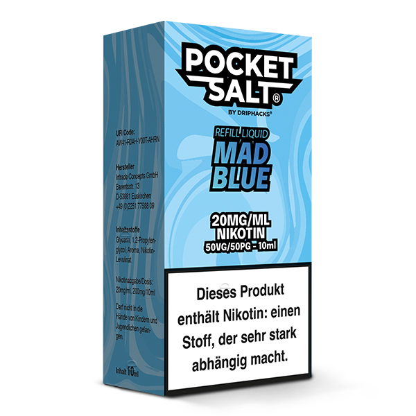 Pocket Salt Mad Blue Nikotinsalz Liquid 20mg/ml by Drip Hacks