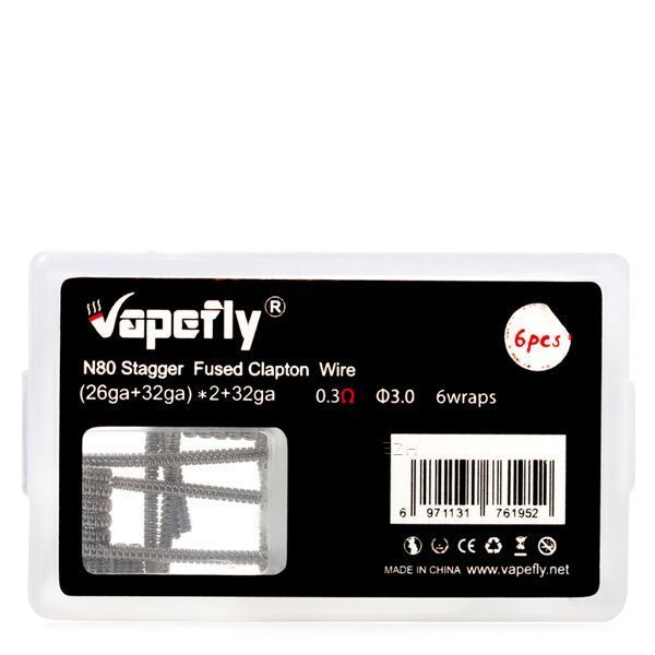 Vapefly Prebuilt Ni80 Stagger Fused Clapton Coil 0,3 Ohm