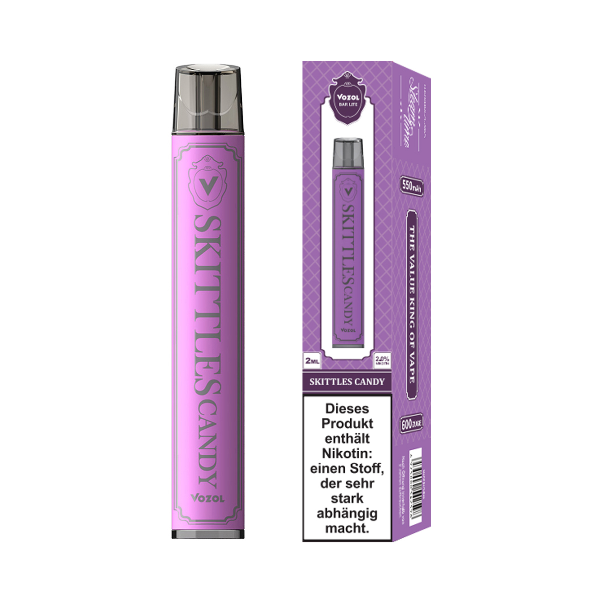 VOZOL Bar Lite Einweg E-Zigarette 20mg/ml bis 600 Züge  - Skittles Candy