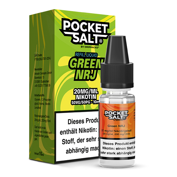 Pocket Salt Green NRJ Nikotinsalz Liquid 20mg/ml by Drip Hacks