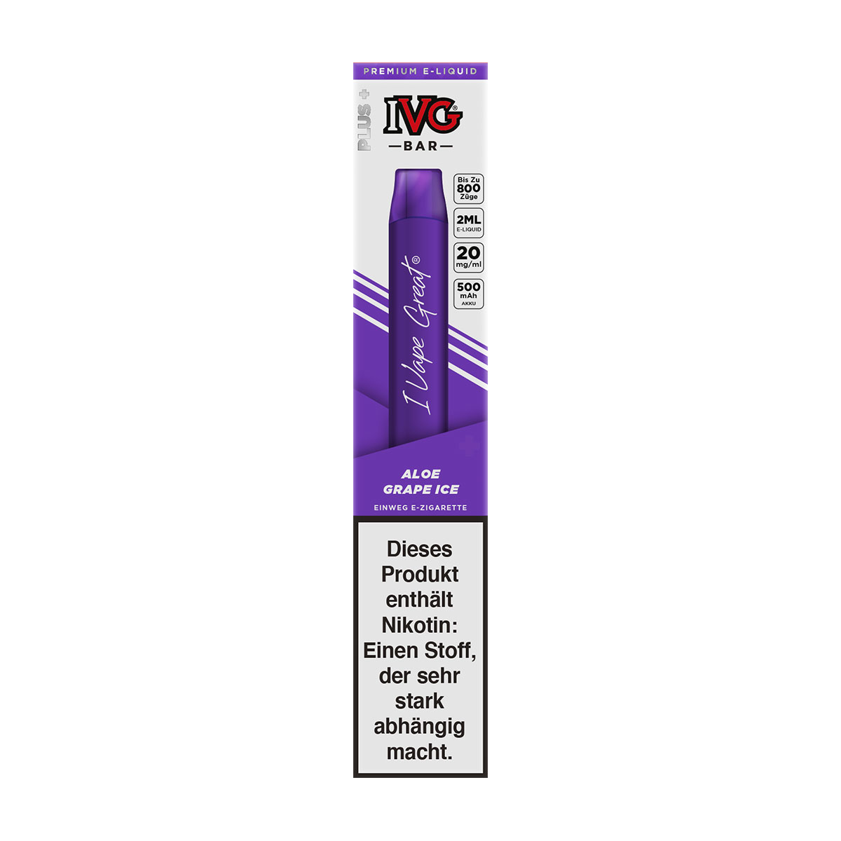 IVG BAR Aloe Grape Ice Einweg E-Zigarette 20mg/ml *Abverkauf*