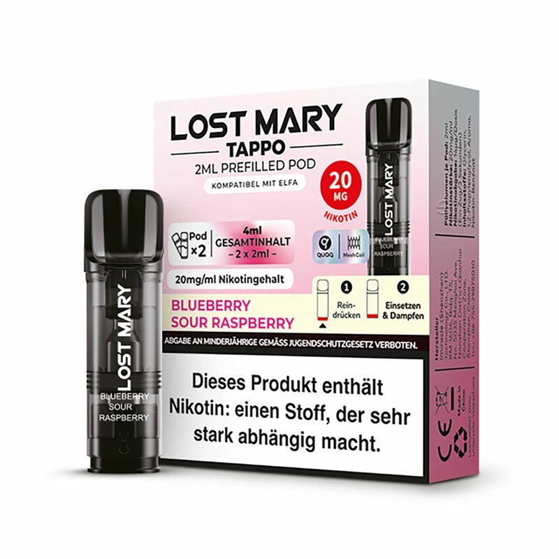 Lost Mary TAPPO Pods Blueberry Sour Raspberry 20mg/ml
