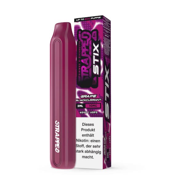 Strapped STIX Grape Blackcurrant Einweg E-Zigarette 10mg/ml *Abverkauf*