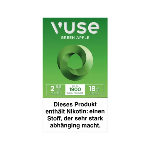 VUSE Pro Pods Green Apple 18mg/ml - 2 Stück pro Packung